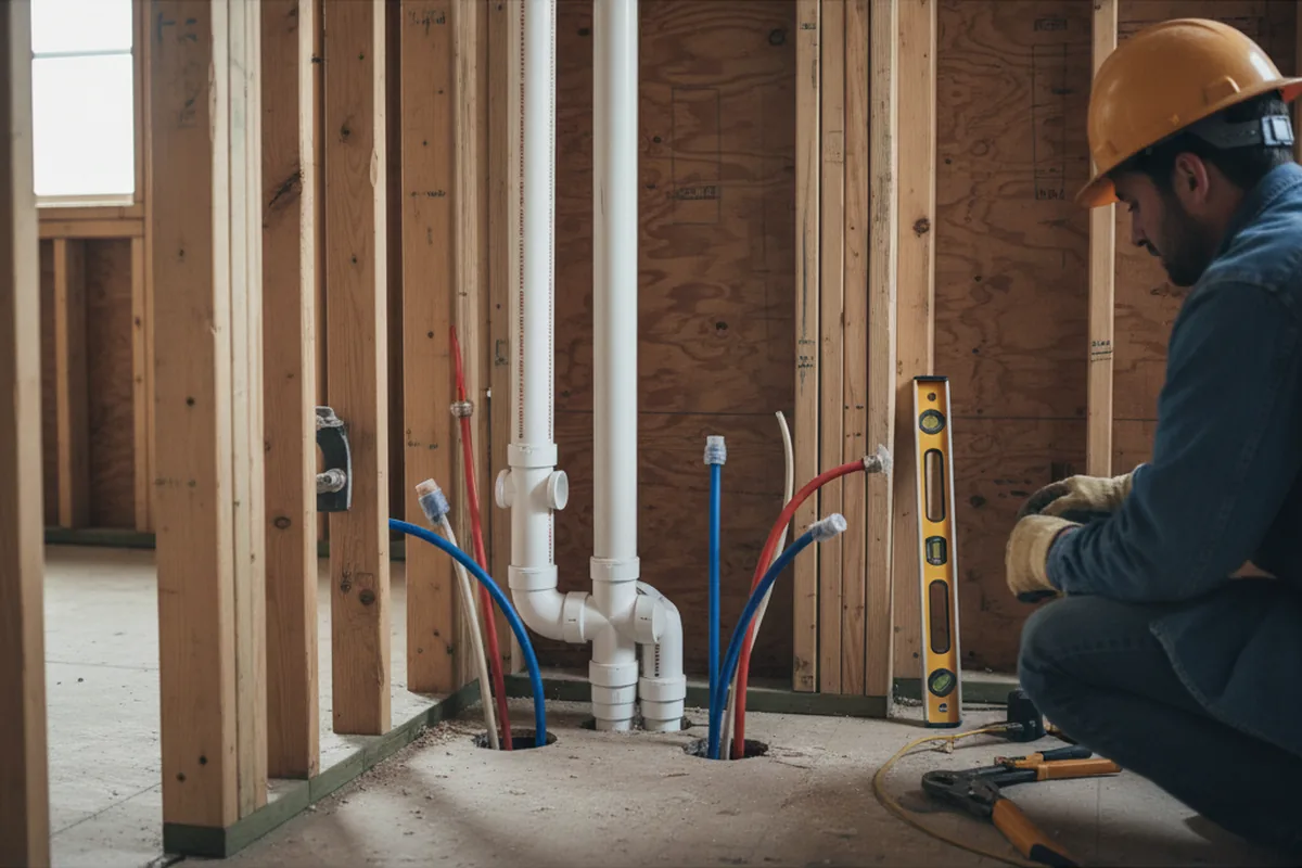 Drain and supply rough-in during Toilet Repair and Installation in Groveton